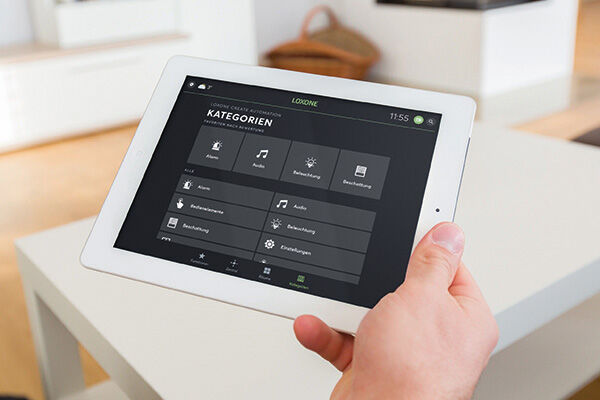 Loxone-App auf einem Tablet